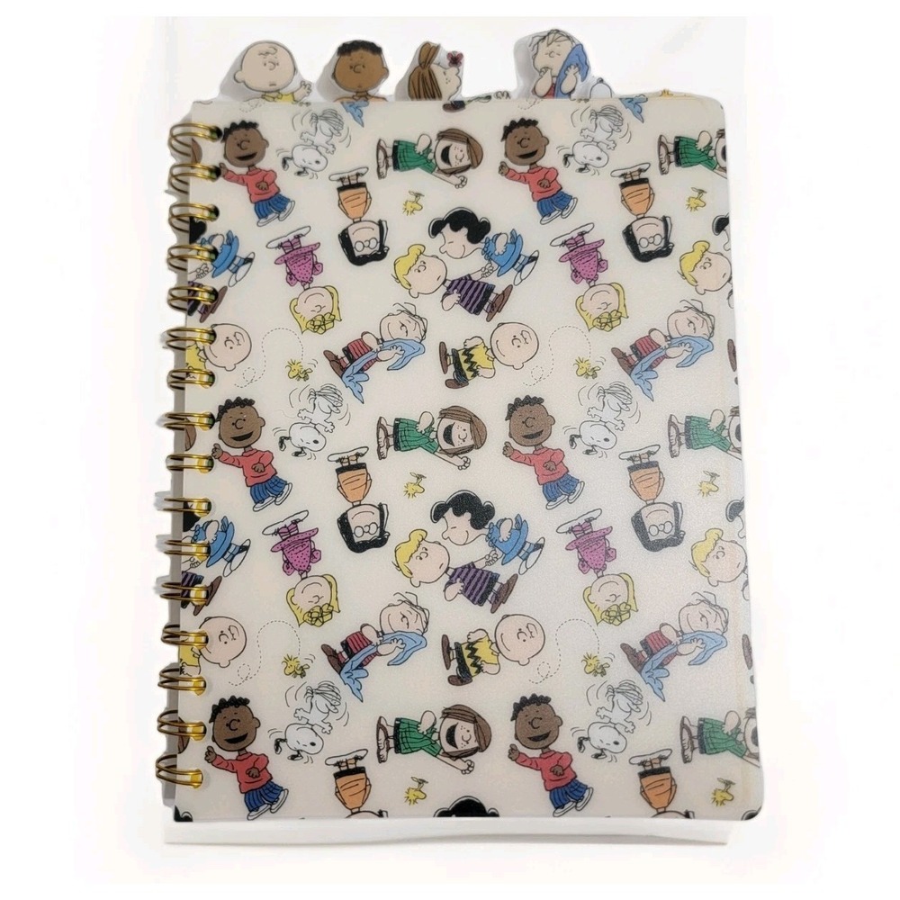 Peanuts Snoopy & The Gang Journal Notebook 96 Sheets With Tabs Vinyl 6.5w X8.5H